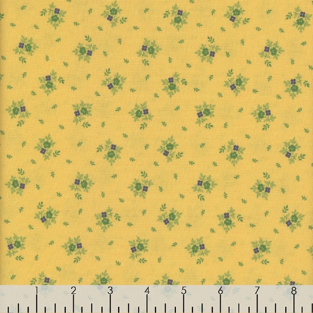 Marcus Fabrics Sheryl Johnson 1800s Civil War Repro Woof & Warp Yellow Green FQ