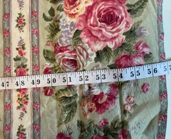 Heavy/Medium 100% Cotton Cabbage Rose fabric 57” Long , 17” Wide From Tablecloth