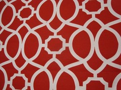 1 of 30 yds Bryant Traditions Fabric In/Outdoor Ottoman Trellis Red 54″x 36″ BTY