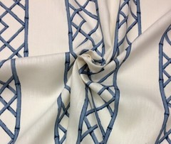 KRAVET LATTICELY ULTRAMARINE BLUE MODERN BAMBOO STRIPED FABRIC 2.75 YARD 54″W