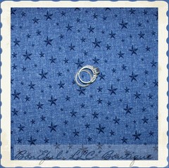 BonEful Fabric FQ Cotton Quilt Blue STAR American Flag USA French Country Cowboy