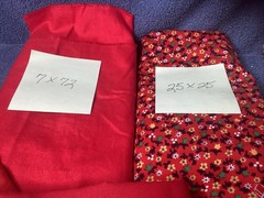 Lot of sewing fabric reds raggedy ann andy for quilting projects remnants