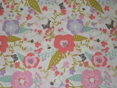 BTY Butterflies Flowers Birds Pink/Lav on WH Print 100% Cotton Quilt Fabric YD