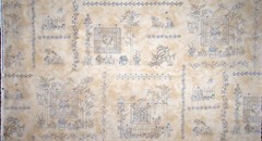Quilt Garden Printed Stitches Flower Floral Fabric 24″ Panel Cotton 44″W