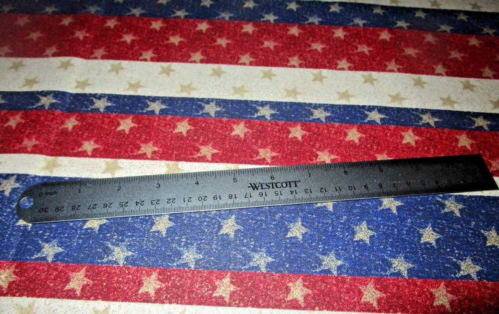 GLITTER PATRIOTIC STARS & STRIPES FABRIC – BY THE YARD – 2008 – #1 — *READ*