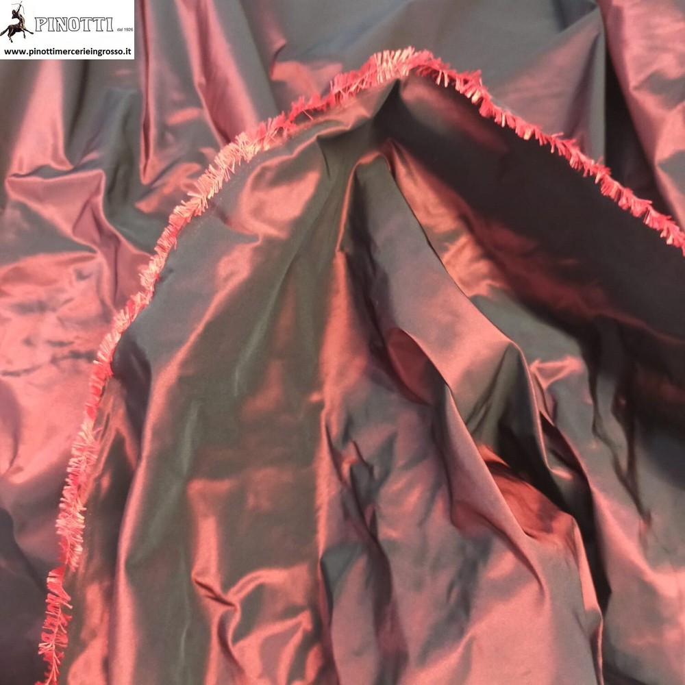 TRIPLURE TAFFETA FABRIC WITH BURGUNDY BY THE METER/ CM 153-MADE ITALY