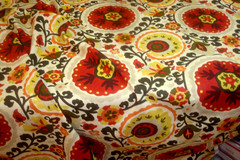 1 of 30 yds Richloom Kas Fabric Suzani style Medallion Red Upholstery 54″w BTY