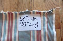Upholstery Furniture Material Fabric 53″ x 135″ Light Blue Red & Beige Stripes