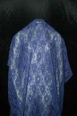 Crochet Lace Nylon Knit Fabric Floral Deep Periwinkle color by the yard