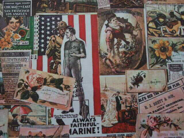 America Fabric Old Poster Textile Polyester 60″x 40″ no:562