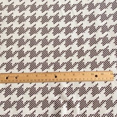 1.8 YD 1970s Vintage Double Knit Polyester Fabric Brown Houndstooth