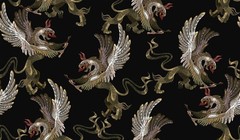 Flying Dragons Allover Cotton Fabric