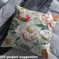 Groovy Floral Flannel Fabric by The Yard,Peony Flowers Upholstery Fabric for …