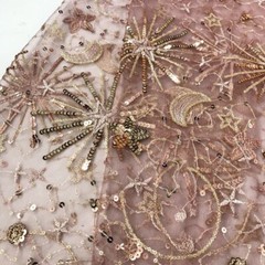 Sequin Star Mesh Lace Fabric Sheer Wedding Dress Skirts Sew Cloth Curtain Craft
