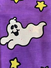 Vintage Halloween Fabric Glow In The Dark 60×80 Frankenstein Black Cat Purple