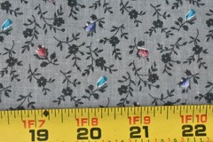 By 1/2 Yd, Vintage, Pink Blue & Gray Calico on Gray Quilt Cotton, Manes, V935