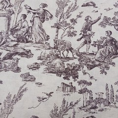 1 Yard Printed Cotton Fabric 44″ Lightweight Tan Dark Brown Antique Theme Angel