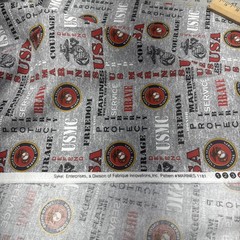 Skykel US Marines Military Print Gray Cotton Fabric BTHalfY #45
