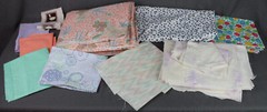 Lot of Light Colored Fabrics -UNMEASURED- Mostly Cotton, Some Synthetic