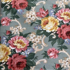 NEW Daisy Kingdom Grannies Roses Fabric 1997 Shabby Chic Floral 44×110 3 Yards