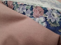 Vintage Floral Dusty Rose White Eyelet Cotton Fabric Lot 3pc Destash Craft