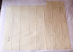 Vtg Yellow Rose TEXTURED Cotton Fabric 40-1/4×55-1/2″ KITTEN Buttons **READ**