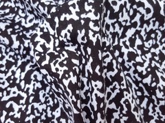 Compact Cotton 1×1 Rib Knit Fabric by the Yard Black White Camouflage Print #AA