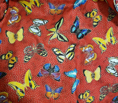 Patty Reed Designs Red Butterfly Sparkly Sewing Fabric 2011 Crafts 161 x 44 in