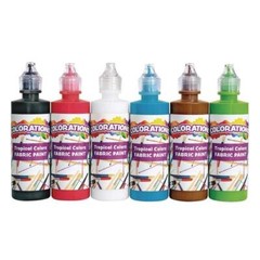 Fabric Paint Set with 6 Colors 4oz Bottles