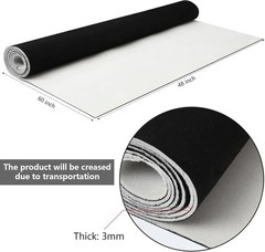 Black Suede Headliner Fabric 60″ L x 48″ W with Foam Backing Automotive Inter…