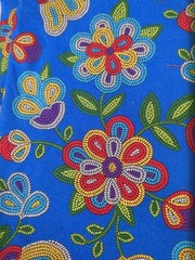 Lot of Vibrant Blue and Green Floral Fabric, 1lb 5oz