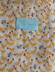3.3/4 Yards Cherry Berry Chickens by Sharon Yenter 2000 for, In The Beginning …