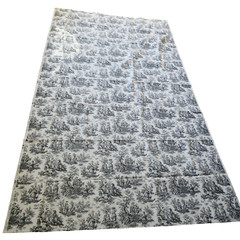 Waverly Rustic Toile Fabric Black & White 54×102 inches Country Life Scenes