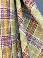 100% Wool British Tartan – Mauve & Olive – Midweight Jacket / Upholstery Fabric