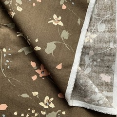 Vtg House N Home Fabrics & Draperies 1982 Brown Floral Upholstery Fabric 2.5 Yds