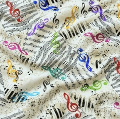 Timeless Treasures Jazz Fusion Piano Music Notes Cotton Quilt Fabric by the Yard
