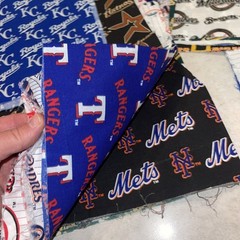 Baseball MLB Fabric (25+) Pc 12×12” (15) pc 33”x12” quilt curtains blanket