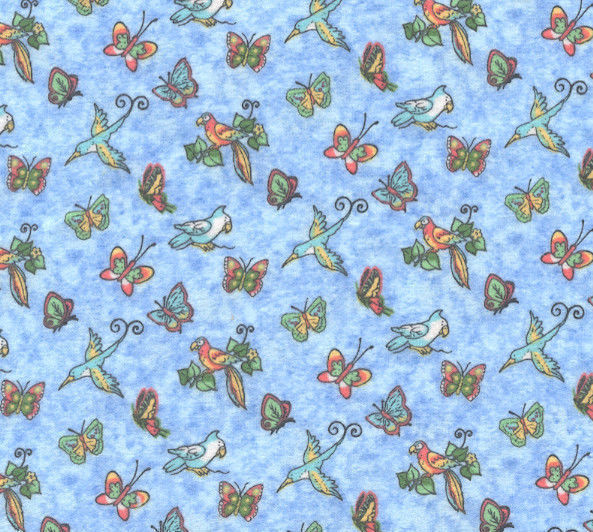 Birds and Butterflies Flannel Quilt Fabric – 3/4 Yard Piece