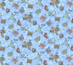 Birds and Butterflies Flannel Quilt Fabric – 3/4 Yard Piece