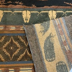 Southwest Tapestry Desert Skulls Feathers Design 17 in x 16.75 in