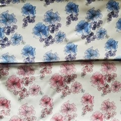 Romantic Pink Floral Cotton Sateen – Also in Blue! Soft! OEKO-TEX Certified!