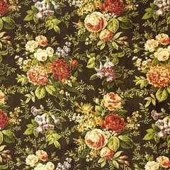 Richloom Vintage Floral HUNTER GREEN Cotton Drapery Curtain Pillow Sewing Fabric