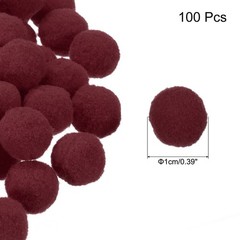 Pom Felt Balls Fabric 1cm 10mm Maroon for Crafts Project DIY 100 Pcs