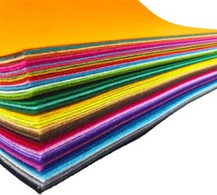 High-Quality 1mm Felt Fabric Sheets – 48 Assorted Colors for Creative Projects