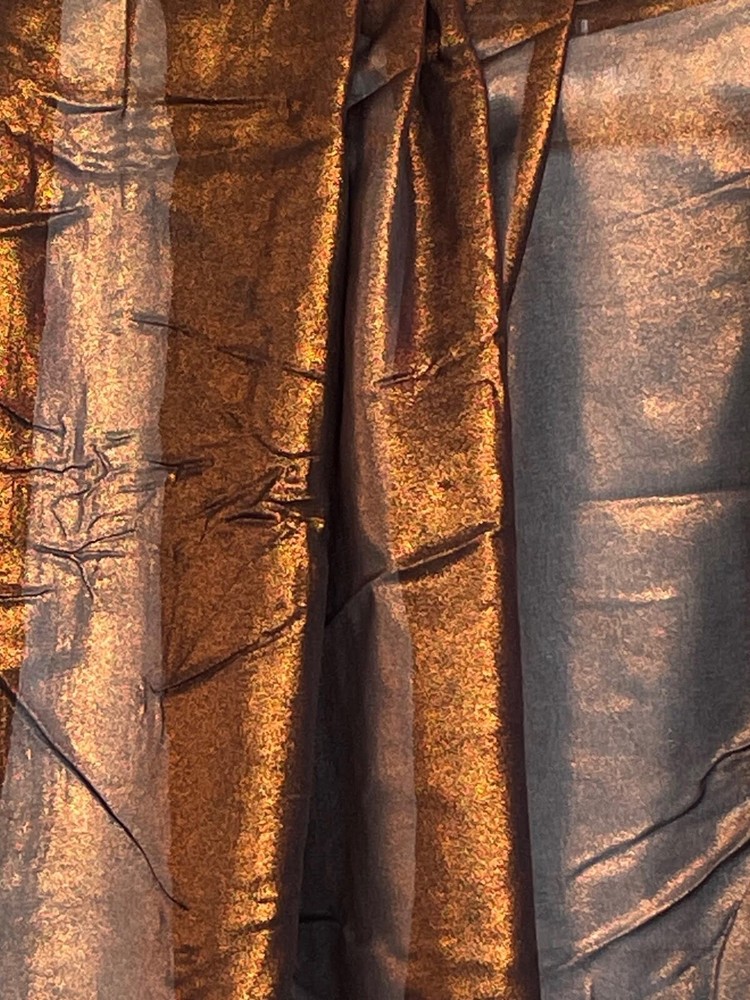 Italian Printed Copper Metallic on Viscos Georgette Fabric