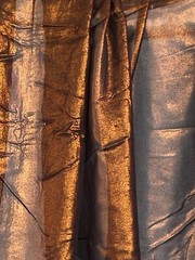 Italian Printed Copper Metallic on Viscos Georgette Fabric