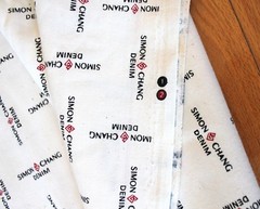 RARE Simon Chang Denim Fabric YARDAGE 6 Yards Designer 60″ x 284″ Cream Material