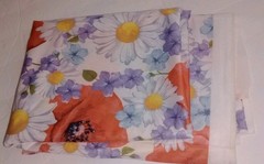 2 Yd 10″ x 65″w Polyester Fabric Pink Floral White Daisy’s Floral NO STRETCH