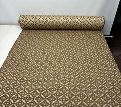 CLARENCE HOUSE MESSINA BROWN GEOMETRIC GATE KEY MULTIUSE FABRIC BY THE YARD 51″W