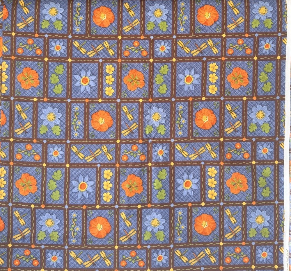 Debbie Mumm Fabric Cotton Hawaiian Blue Tropical Floral Hibiscus 108×44*3 YDS